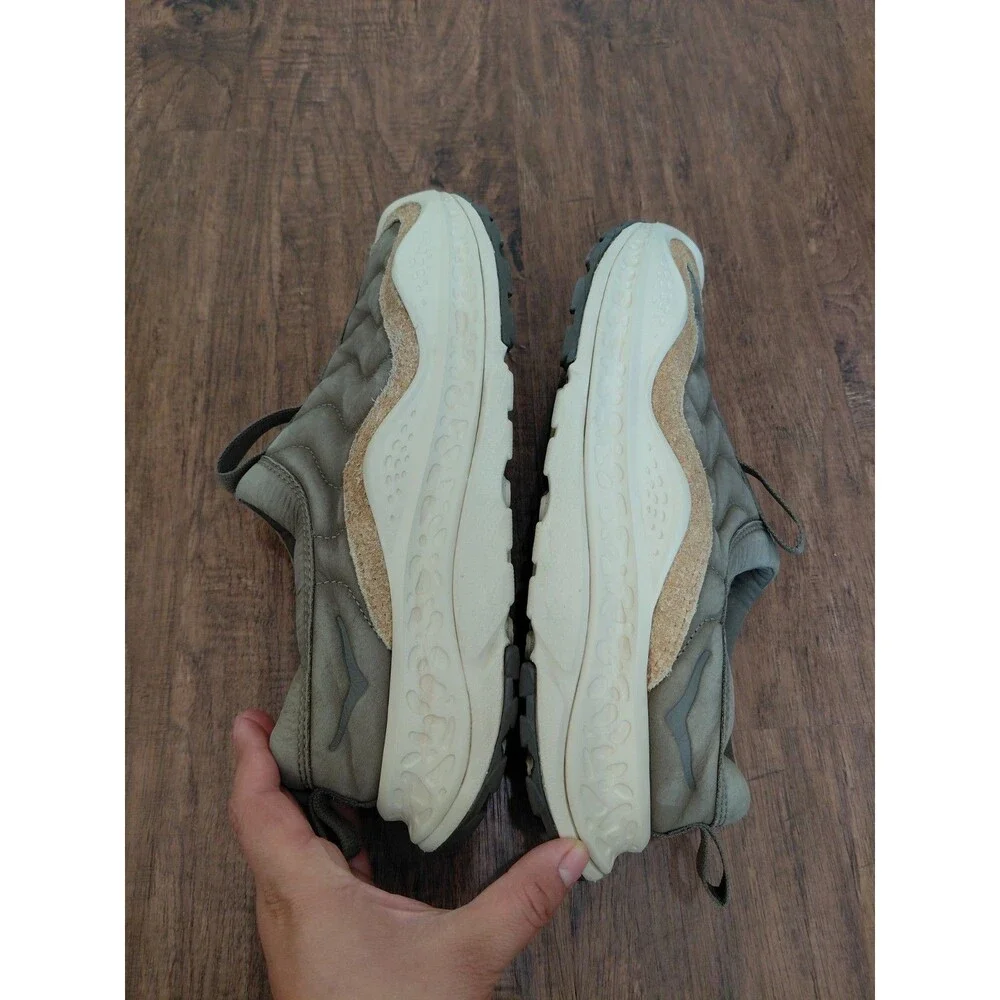 Hoka One One Ora Primo TP Antique Olive Oat Milk Unisex Men Sz 9.5 Women Sz 10.5